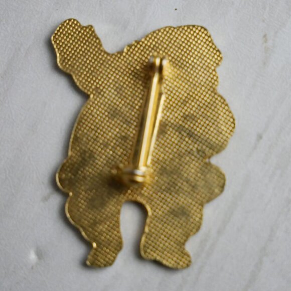 Vintage Santa Claus Enamel Metal Lapel Hat Pin Brooch Christmas 1.5" Tall - Picture 4 of 5